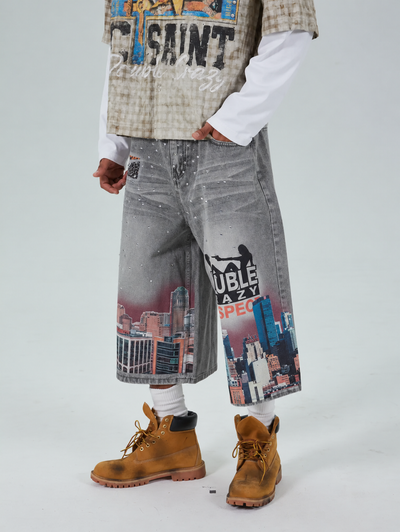 Shorts en jean Bling NYC Graphic-577
