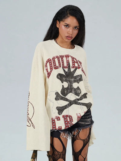 Dark Grunge Crossbones L/S-685