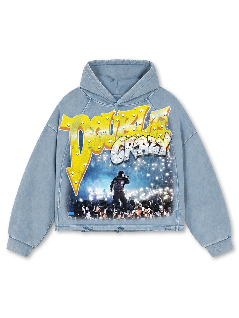 Distressed Concert Boxy Hoodie-718