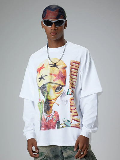 Camiseta de manga larga alienígena Rebelde Espacial-334
