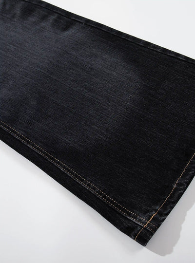Curved-Leg Faded Flare Jeans-S1197