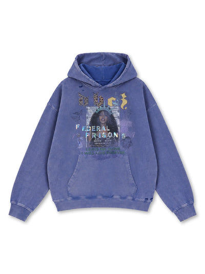 Sweat à capuche 400G Distressed Mugshot-785