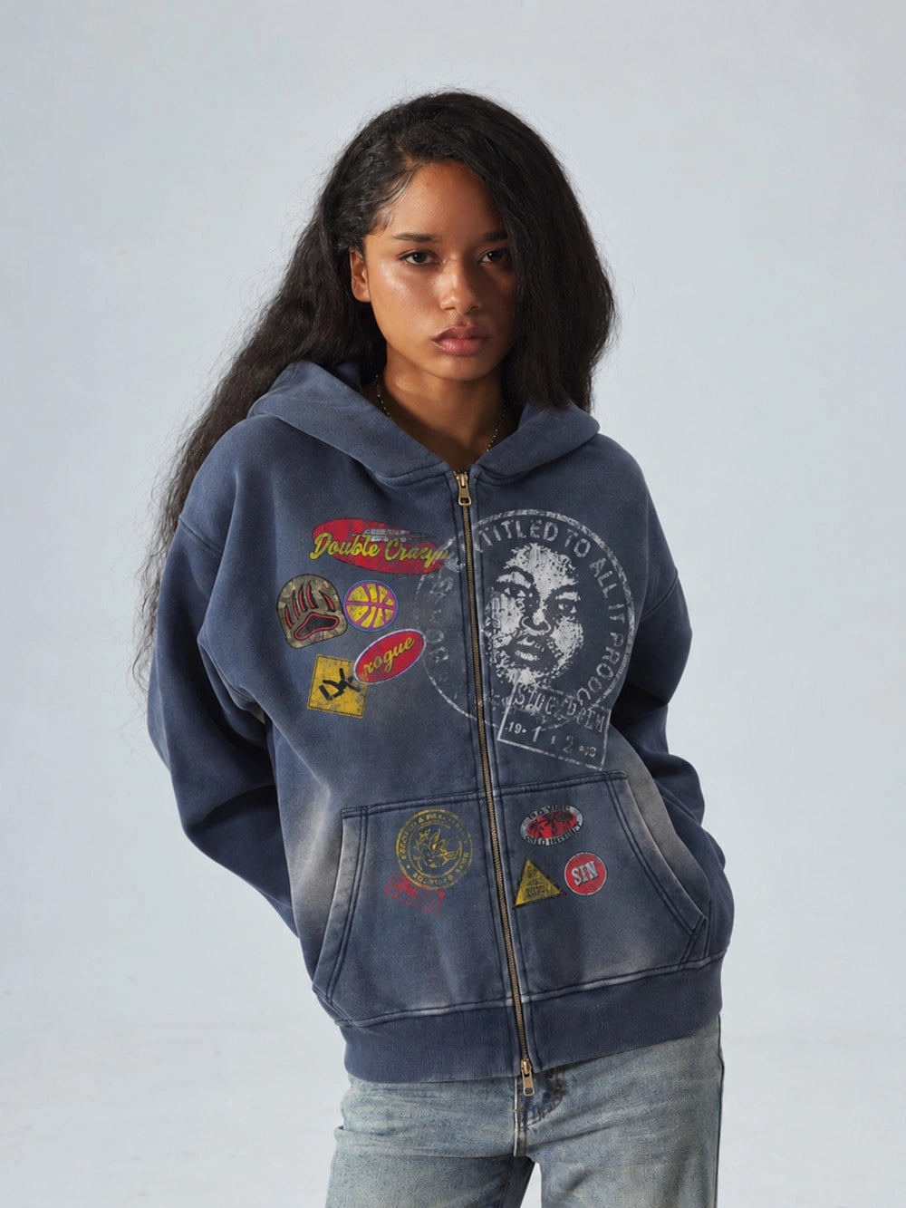 Sandblasted Portrait Hoodie-788