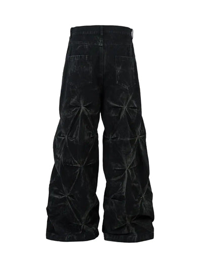 High-Waisted Quilted Denim Pants-S928