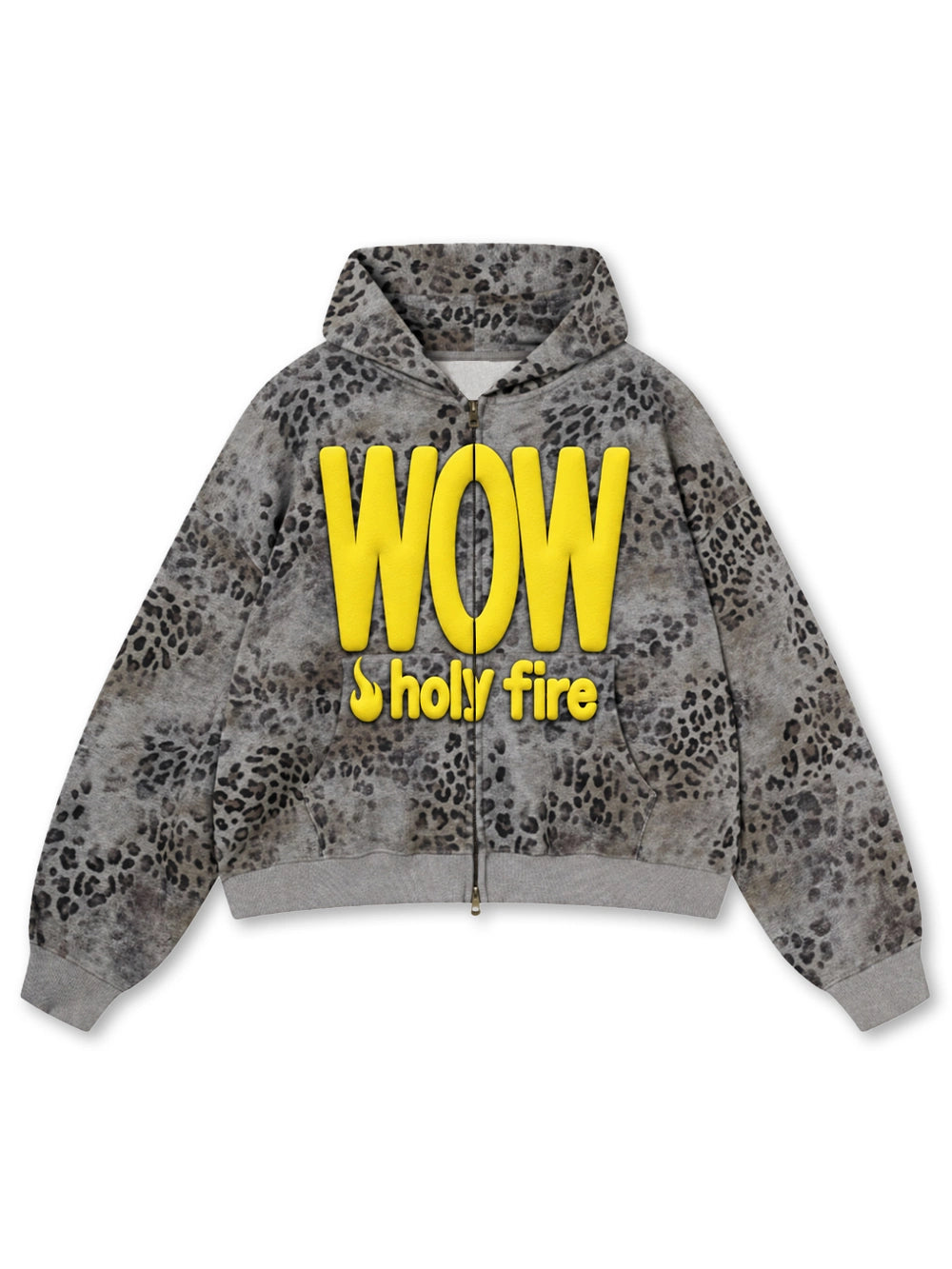 Contrast WOW Leopard Hoodie-770