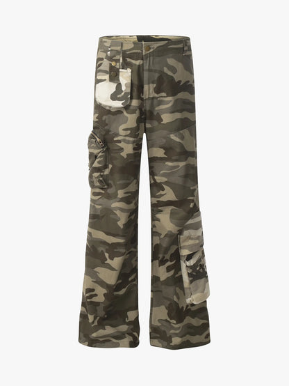 Wasteland Camo Utility Flare Pants-S1117