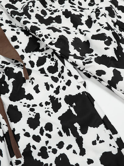 Cow Print Wide-Legged Pants-S1057