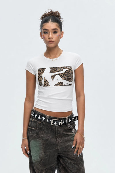 Leopard Silhouette Baby Tee-568