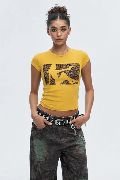 Leopard Silhouette Baby Tee-568