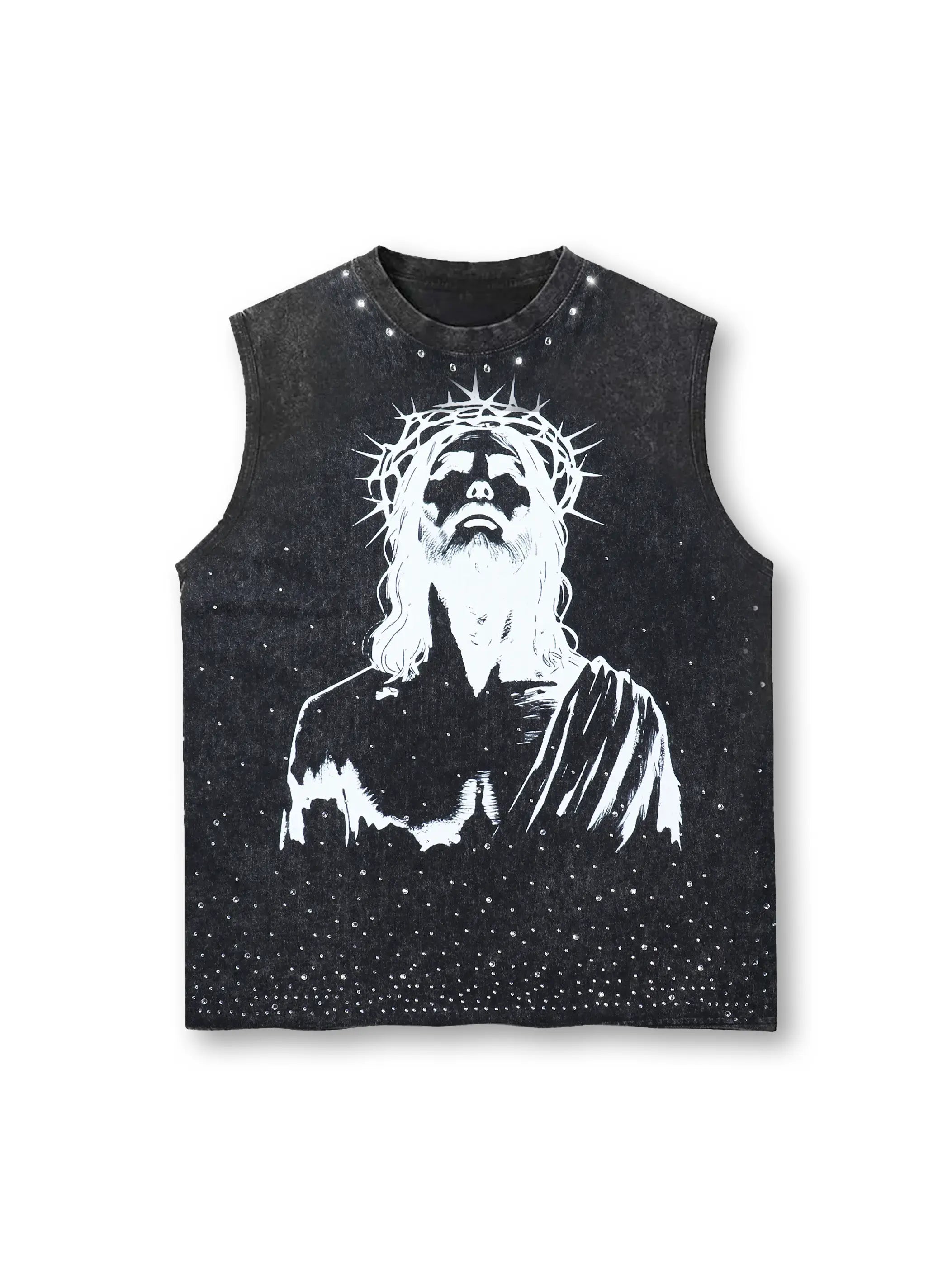 Gothic Jesus Graphic Tank Top-206