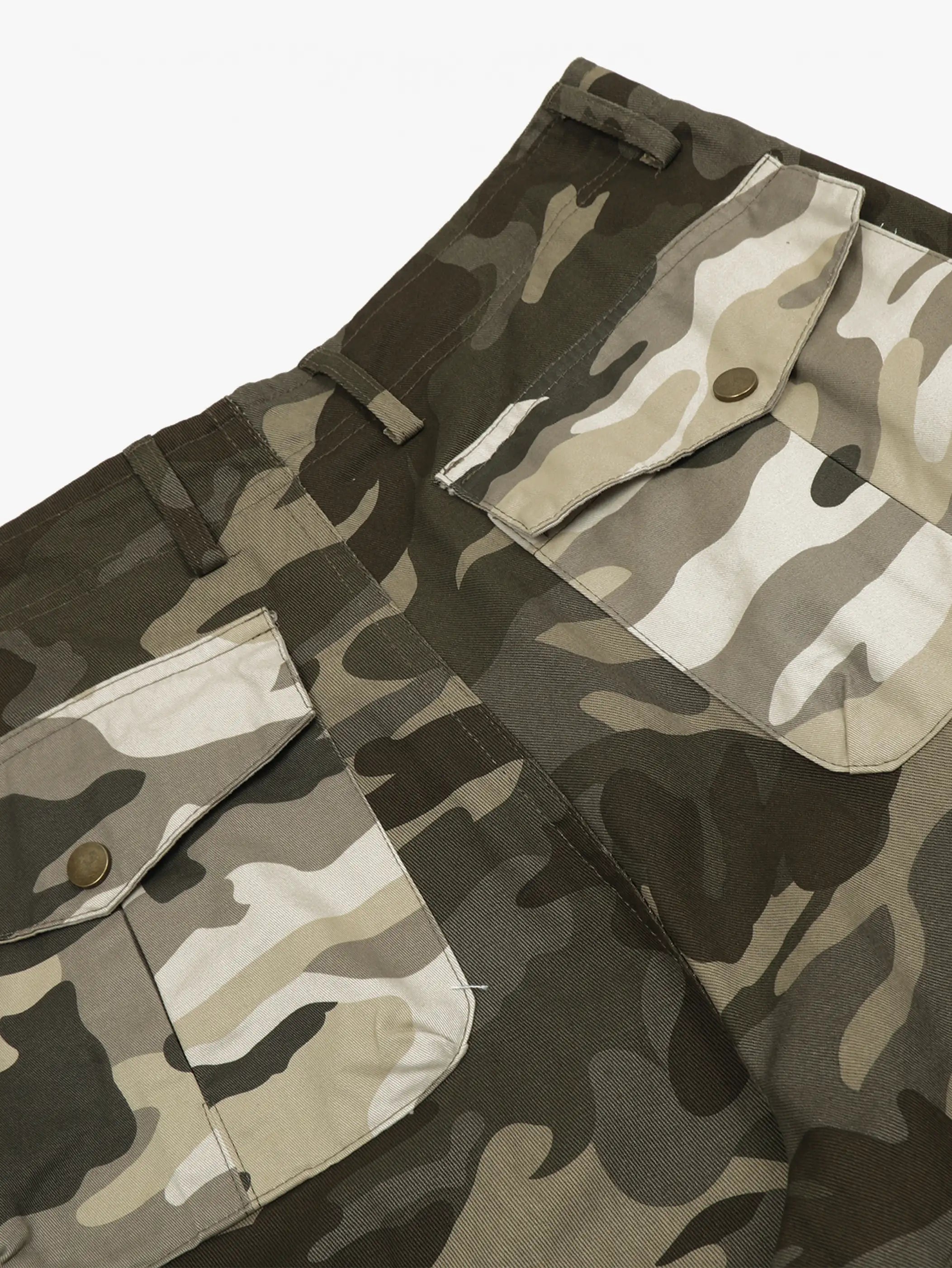 Wasteland Camo Utility Flare Pants-S1117