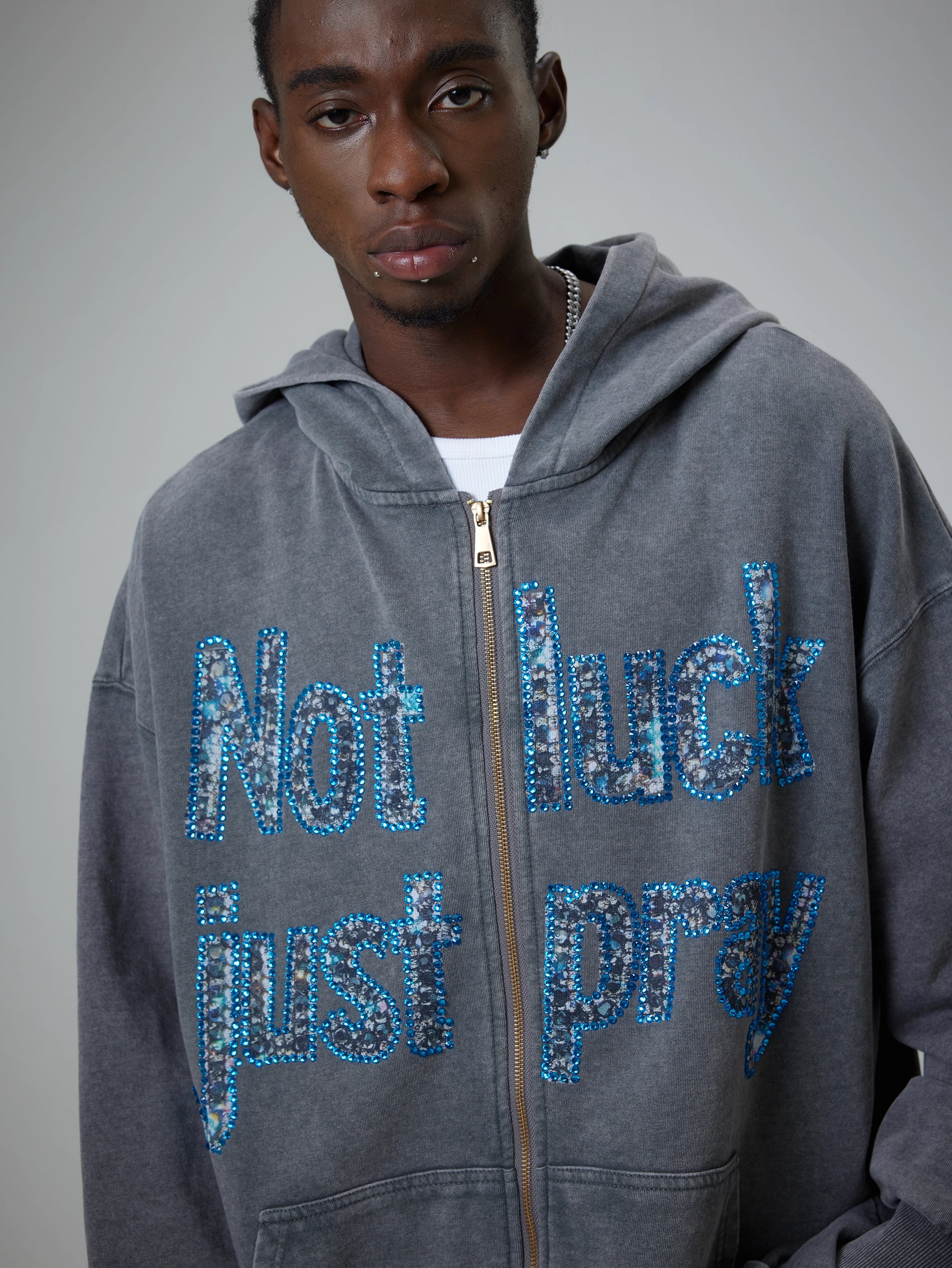 Diamond Graffiti No Luck Just Pray Hoodie-069L