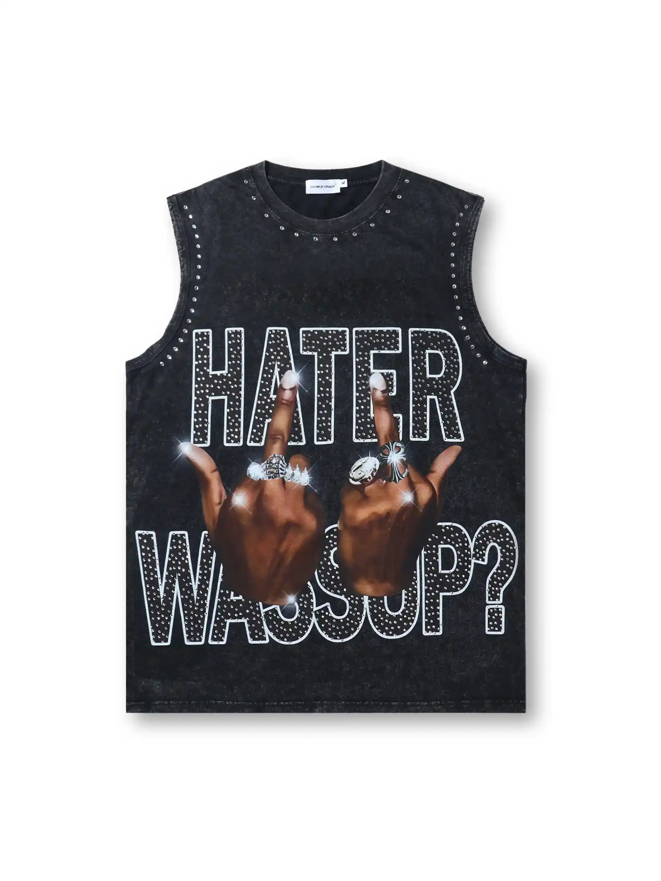 Street Bling Double Finger HATER Vest-244