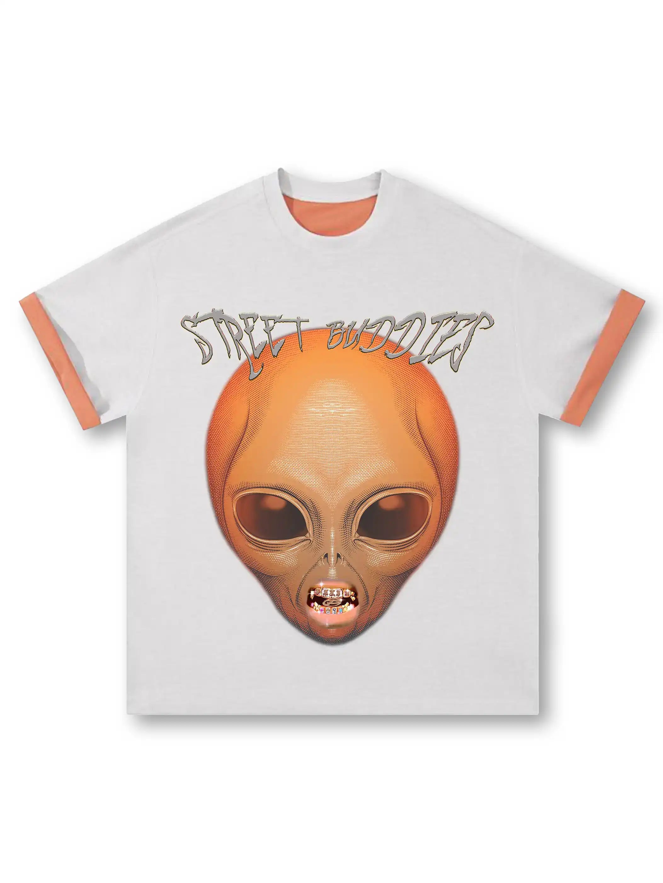 Double-Sided Two-Tone Alien Street Buddies T-shirt-248