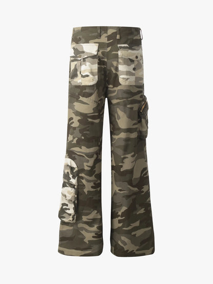 Wasteland Camo Utility Flare Pants-S1117