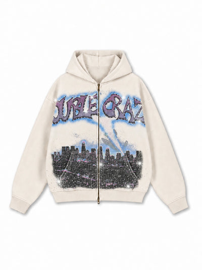 L.A. Skyline Iced Out Zip Hoodie-759