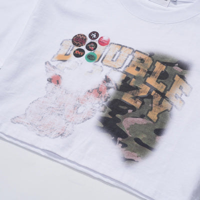 T-shirt court ample imprimé délavé à l'acide - 437