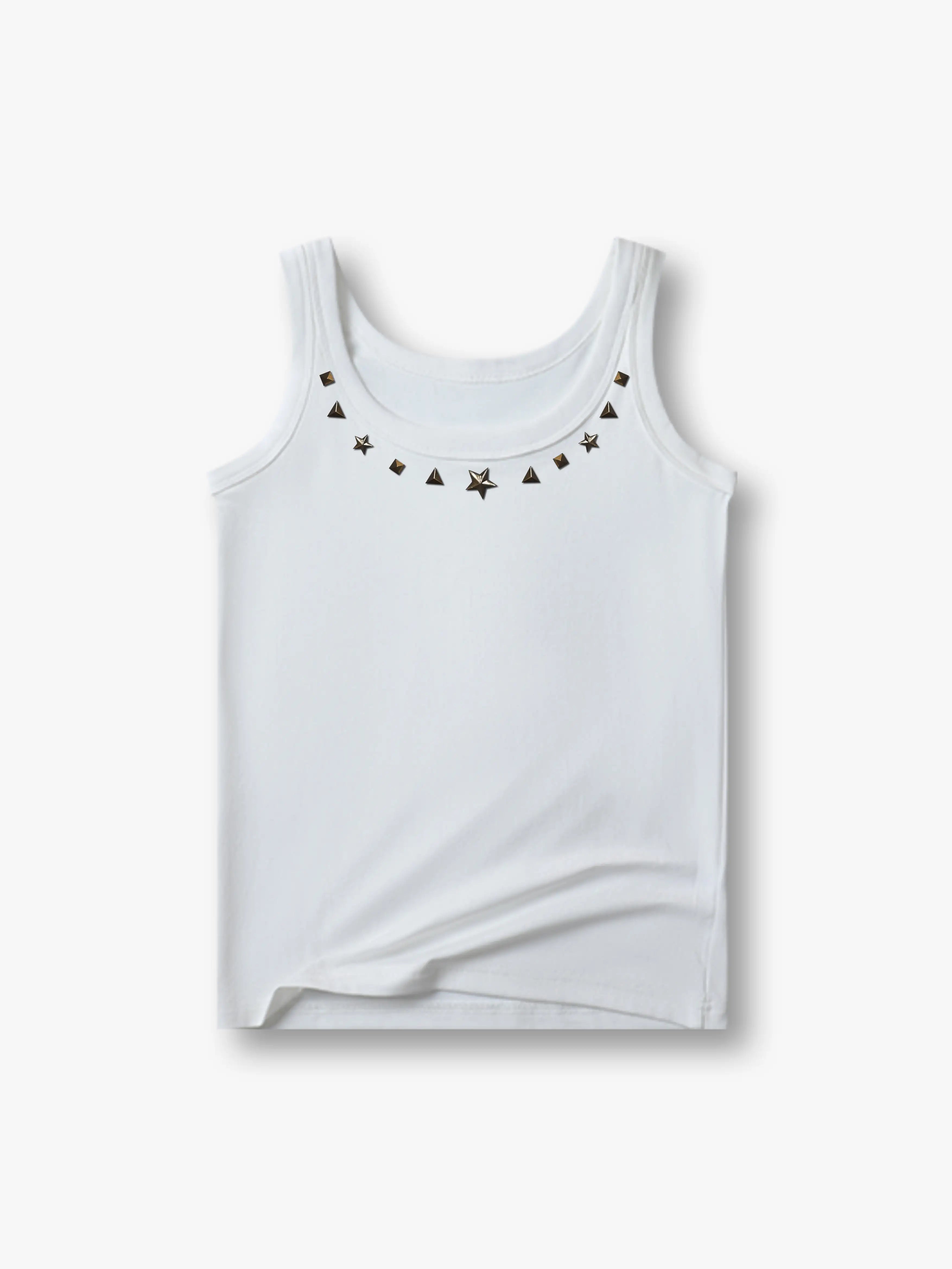 Metal Star Studded Tank T-shirt-260
