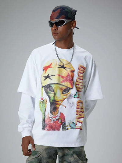 Camiseta de manga larga alienígena Rebelde Espacial-334