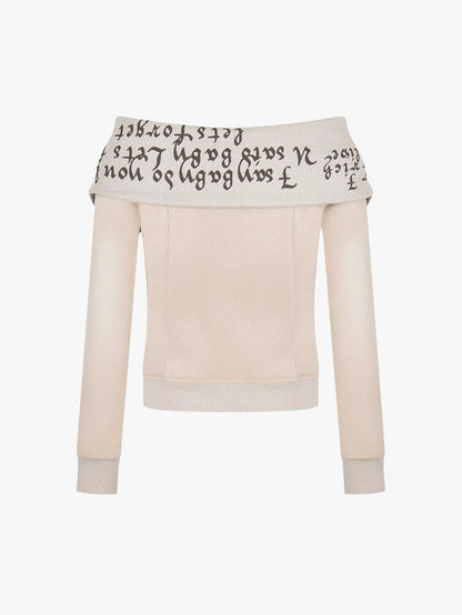 Street Culture Letter Print Zipper Cardigan-S1121