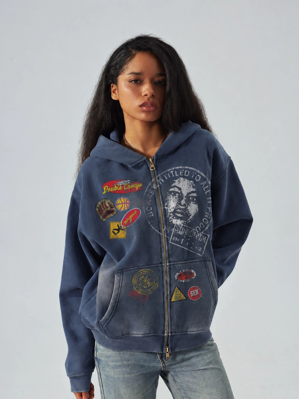 Sandblasted Portrait Hoodie-788
