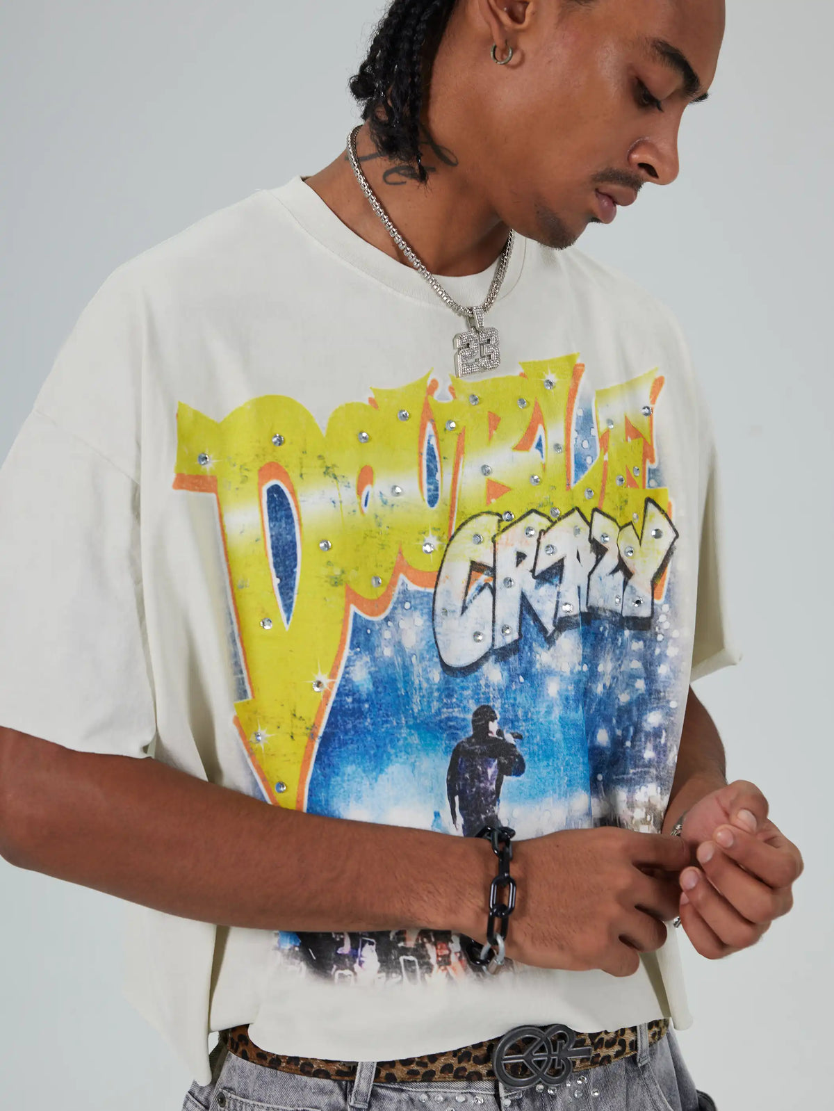 Camiseta desgastada Rockstar-617