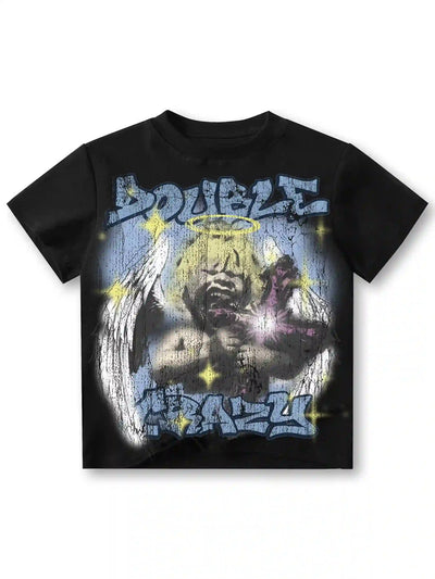 Grunge Cracked Angel Tee-434