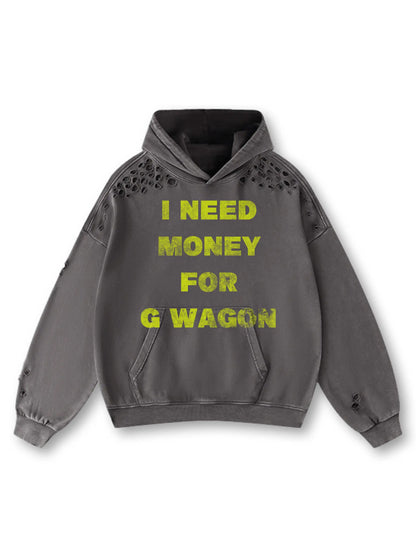 Luxury Hustle Distressed Hoodie-314