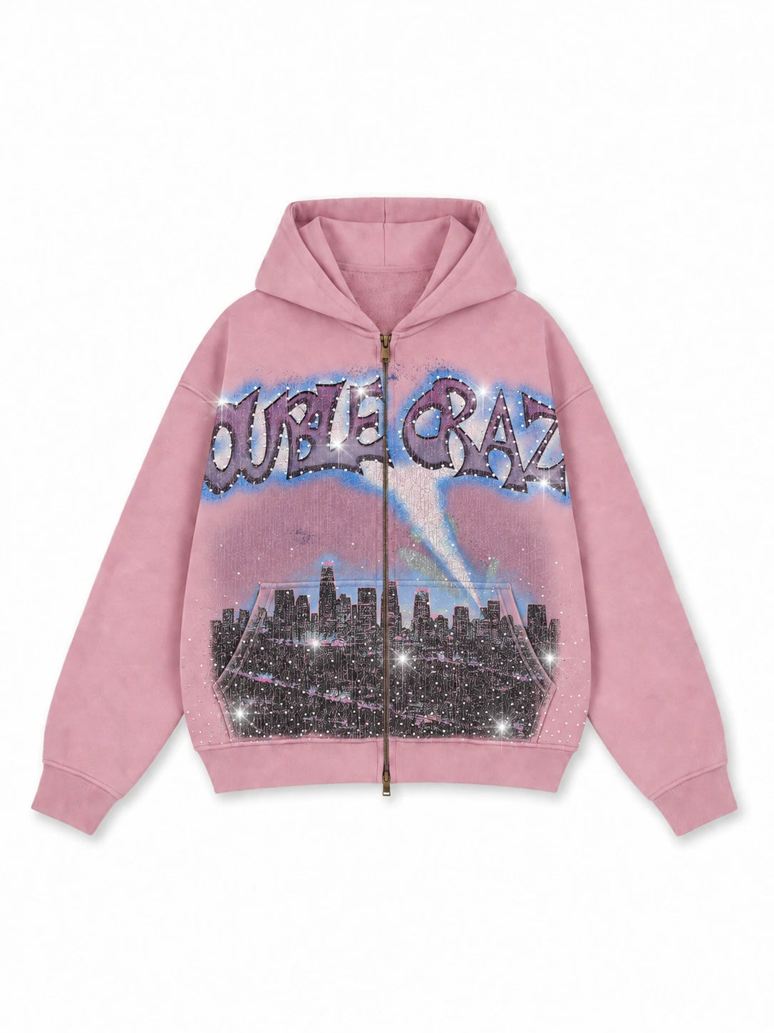 L.A. Skyline Iced Out Zip Hoodie-759