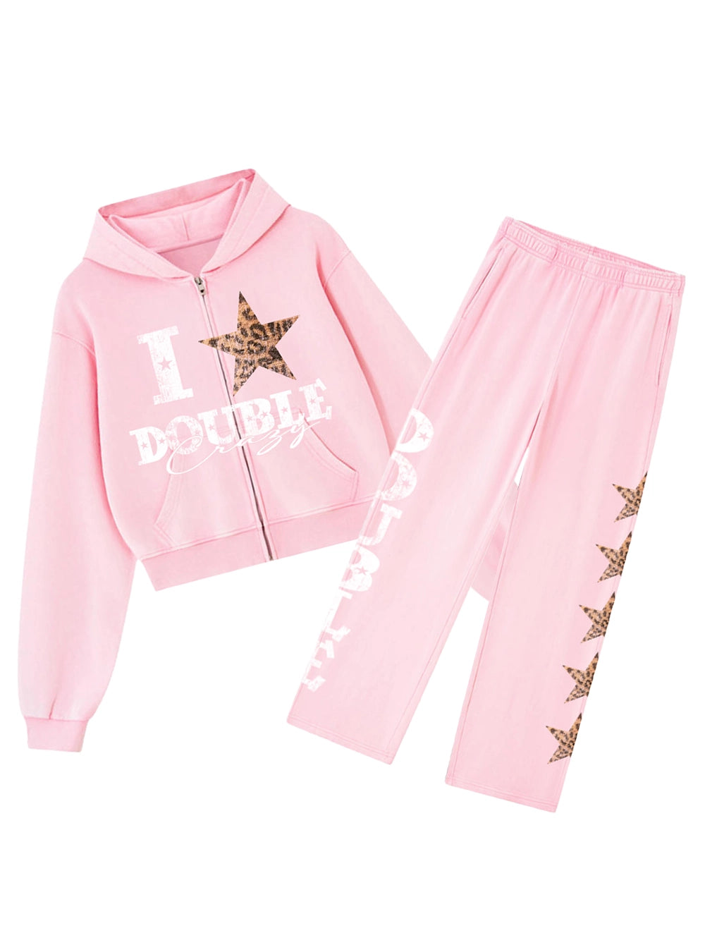 Rebel Leopard Star Sweat Set-838