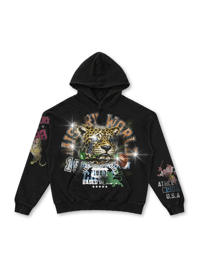 Sudadera con capucha Misery Rose Leopard-808