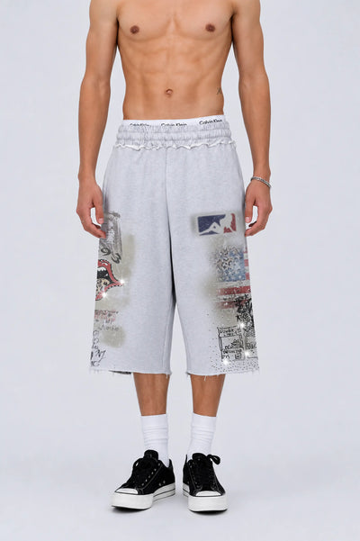 Bling Pantalones Cortos Desgastados-578