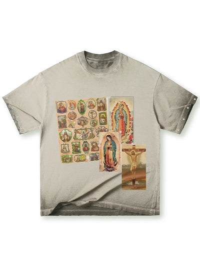 Holy Card Collage T-shirt-173
