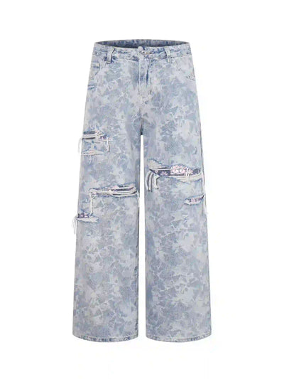Jeans desgastados efecto mármol-S1217