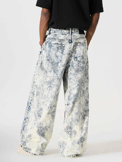 Pantalón de algodón de pernera ancha bordado-S1205