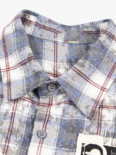Graphic Plaid Street Shirt -S958