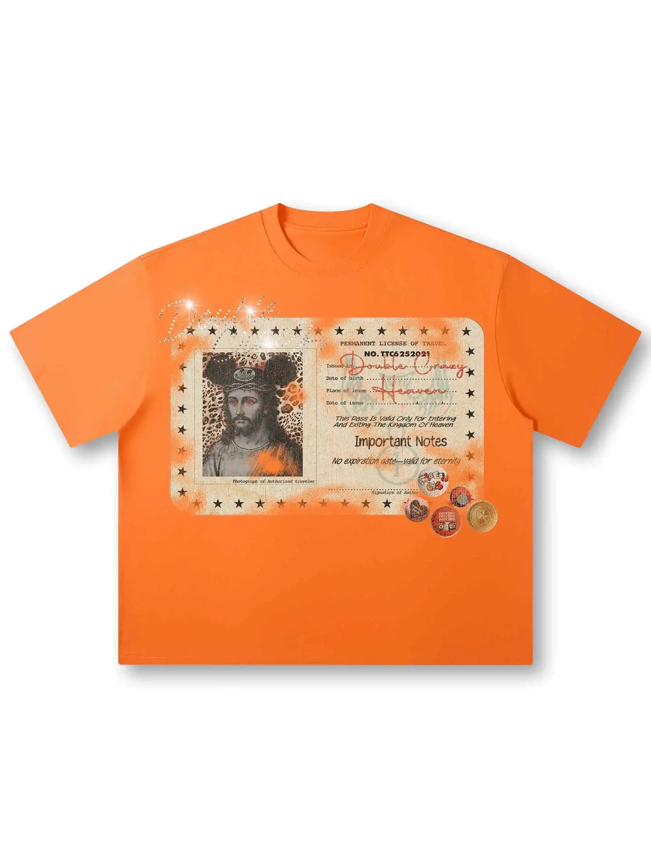 T-shirt ample vintage orné de strass – Réf. 430