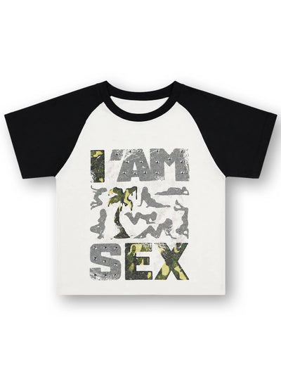 Camiseta corta de camuflaje con tachuelas estilo pin-up-632