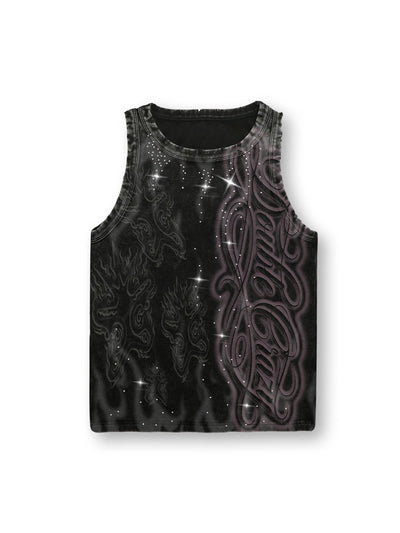 Rhinestone Faded Tribal Tank-695