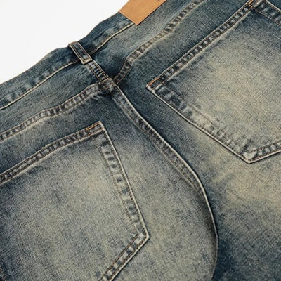 Rhinestone Pin-up Washed Jeans-610