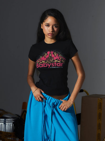 Leopard Devil Girl Baby Tee-651