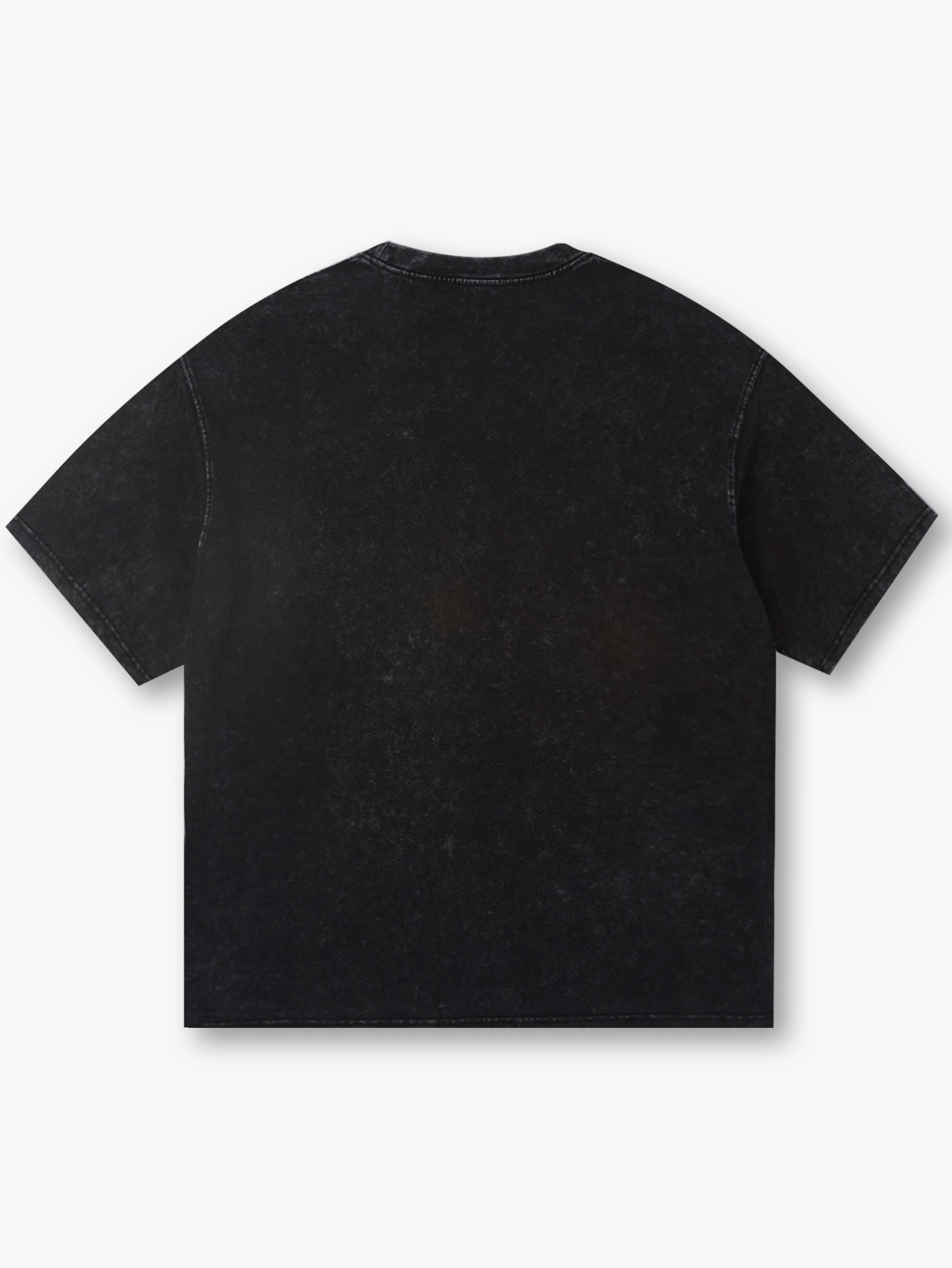 Camiseta vintage desgastada con diamantes de DOBLELOCO de hombre de dos caras y llamas-044
