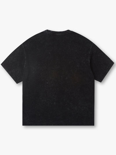 Camiseta vintage desgastada con diamantes de DOBLELOCO de hombre de dos caras y llamas-044