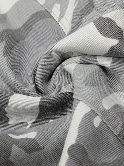 Streetwear Grey Camo Cargo Pants-S1050