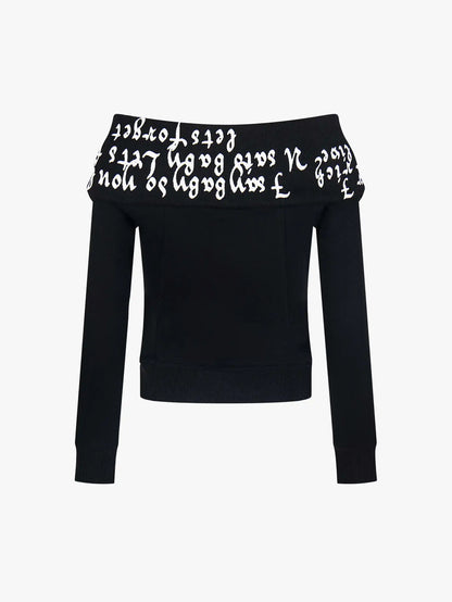 Street Culture Letter Print Zipper Cardigan-S1121