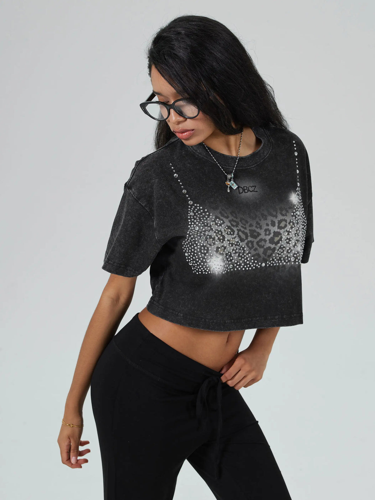Bling Leopard Bikini Crop Top-661