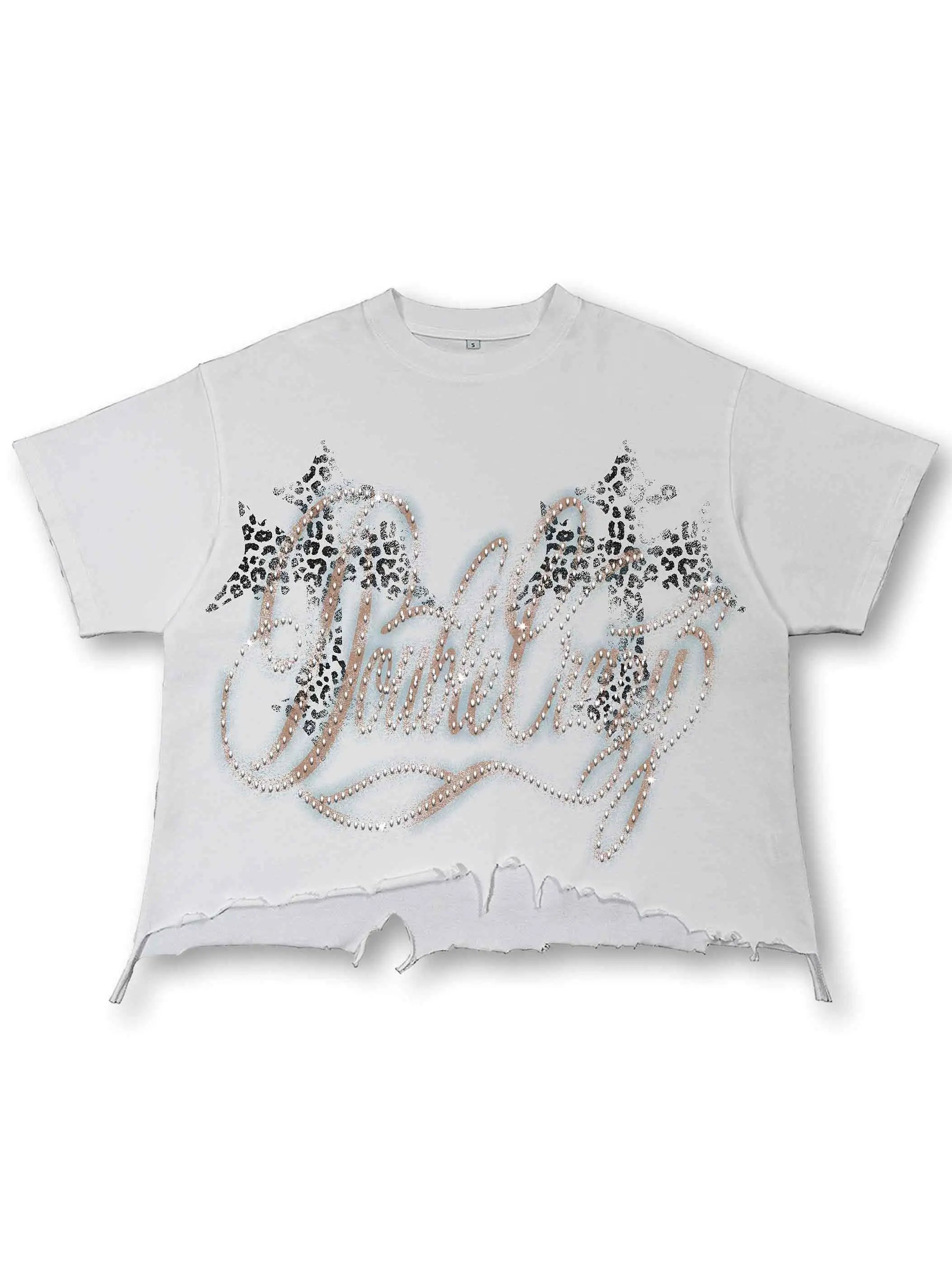 Rhinestone Logo Graphic T-shirt-421