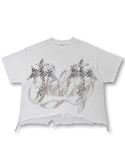 Rhinestone Logo Graphic T-shirt-421