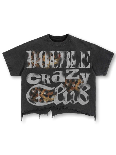 Distressed Logo Graphic T-shirt-422