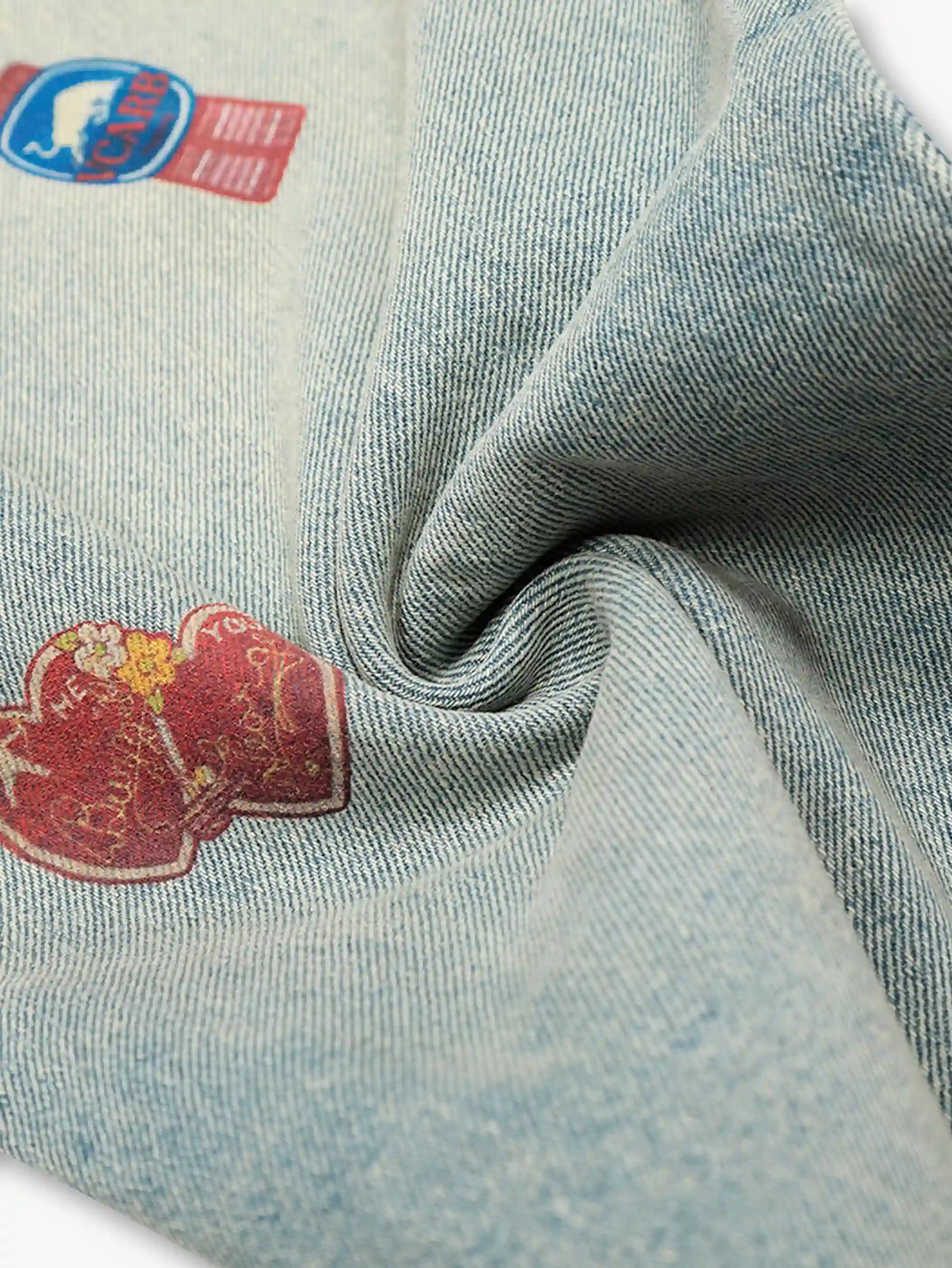 Street Print Wide-Legged Jeans-S1074